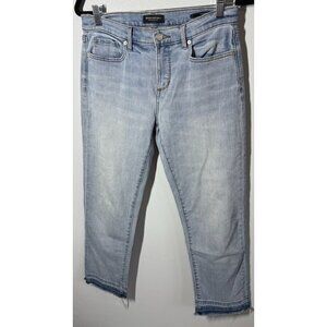 Banana Republic Girlfriend Capri Jeans Size 28 Cropped Raw Hem Lightwash